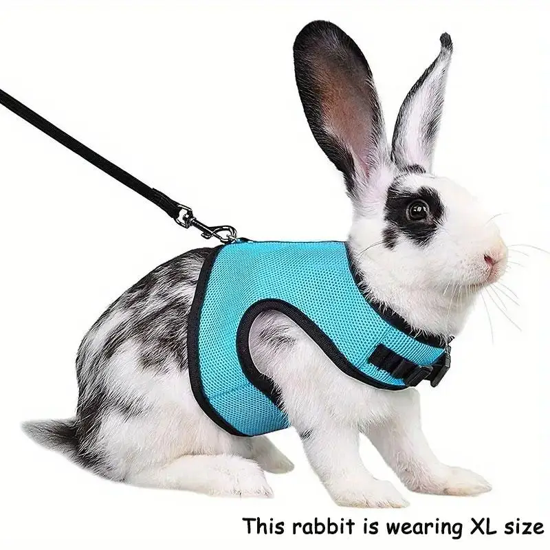 Cat Harness Rabbit Harness with Elastic Leash, Adjustable Vest-style Harness, Soft Elastic Pet Vest for Rabbits & Small Animals, Pet Supplies