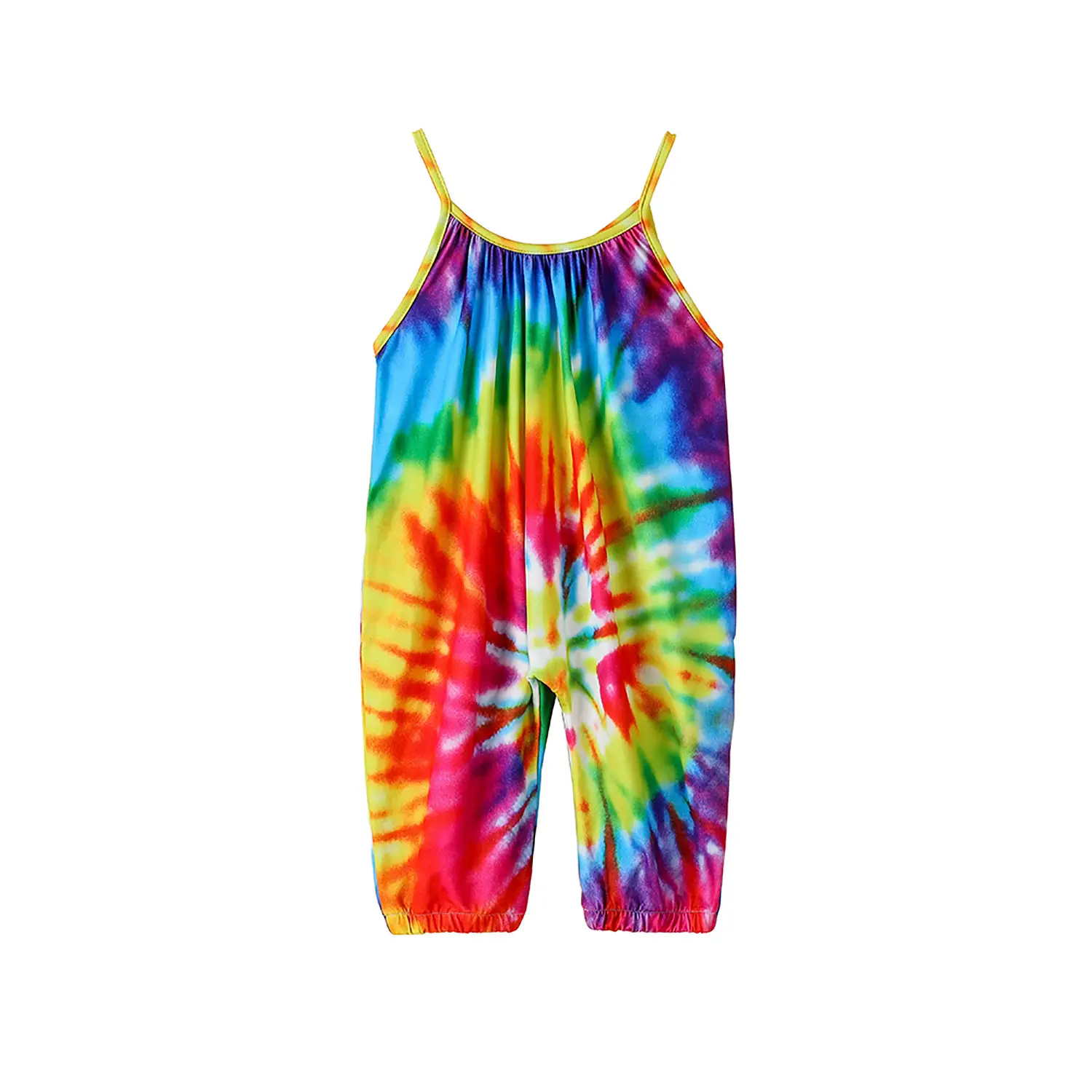 Infant Toddler Baby Girl Tie Dye Jumpsuit Halter Sleeveless Harem Strap Pants Romper Summer Overall Outfit