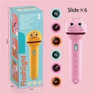 Projection Flashlight, Bedtime Story Projector Toy, 6 Slides with 48 Patterns, Safe ABS Material, Interactive Early Learning STEM Tool for Toddlers, Portable Visual Cognitive Gift, Easy-to-Use Science Aid for Parents & Teachers.