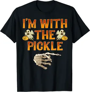 I'm With The Pickle Shirt Costume Funny Halloween Couple T-Shirt - Jessicabal Shop 90B07YDFCBLF