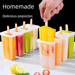 4-piece popsicle mold with lid - a complete DIY popsicle and ice cream model set for home and children.