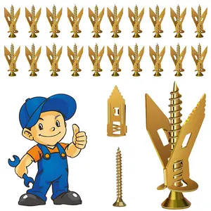 100PCS Drywall Self Drilling Anchors and Screws Kit, Zinc Plated Steel Sheetrock Wall Anchors No Drill Needed, Heavy Duty Wall Anchor Screws for Hanging Picture Frames, Shelves, TV Mounts, Light Fixtures
