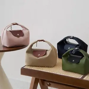 Crescent Nylon Tote Bag for Women, Lightweight Adjustable Shoulder Strap Casual Fashion Daily Handbag for Travel Work