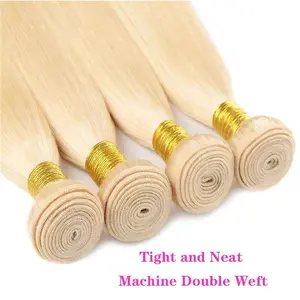 16-30inch 613 Blonde Straight Bundles Virgin Human Hair Extension Gifts for Girls Human Hair Bundles Extension Top Quality  Blonde Color