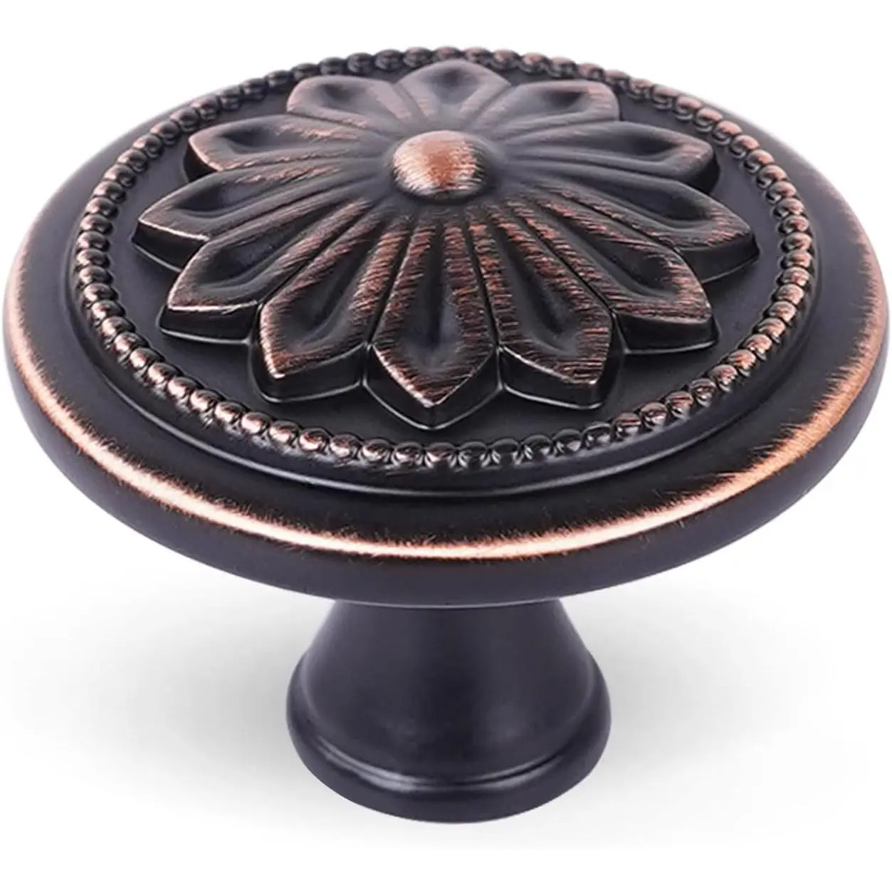 Cabinet Knobs 10 Pack,Oil Rubbed Bronze Solid Zinc Alloy,1-2/5"Dia Round Heavy Duty Antique Bronze Kitchen Cabinet Handles  Drawer Knobs Dresser Knobs for Cabinets and Drawers
