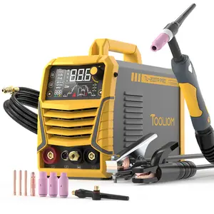 TOOLIOM 200A TIG Welder with Pulse, Multifunctional TIG Welding Machine DC TIG/Spot TIG/Pulse TIG/Stick, 110&220V Dual Voltage with Large Digital Display