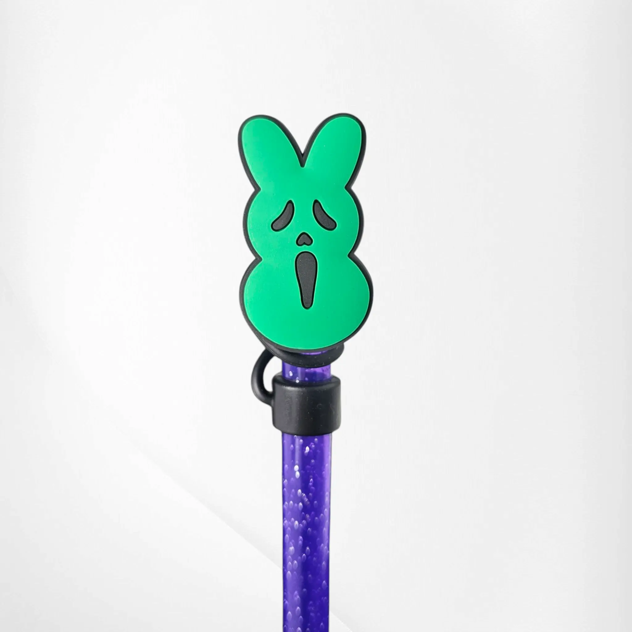 Ghost Face x Peeps Bunny Silicone 10mm Straw Topper  - Green