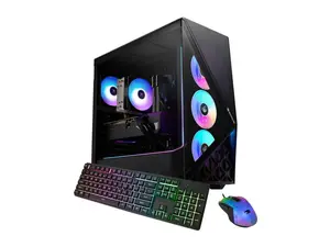 iBUYPOWER Slate Gaming PC Desktop Computer AMD Ryzen 7 8700F CPU, NVIDIA GeForce RTX 5070 12GB GPU, 32GB DDR5 RAM, 1TB NVMe SSD, Windows 11 Home, Keyboard, Mouse - Black