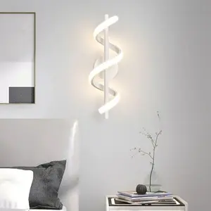 Modern LED Wall Light For Home Decoration, Double Helix Design, Available In Gold/White/Black, For Nordic-Style Bedside, Living Room TV Background Wall, Bedroom, Study Room And Home Decoration, Decorative Ambiance Lighting