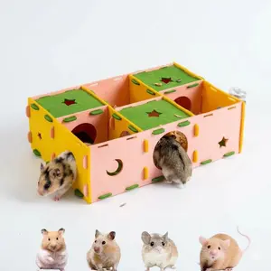 Multi-Room Hamster House Maze, Fun Rodent Tunnel Toy, Puzzle Hideout & Exploration Play, Ideal for Hamsters, Gerbils, Mice