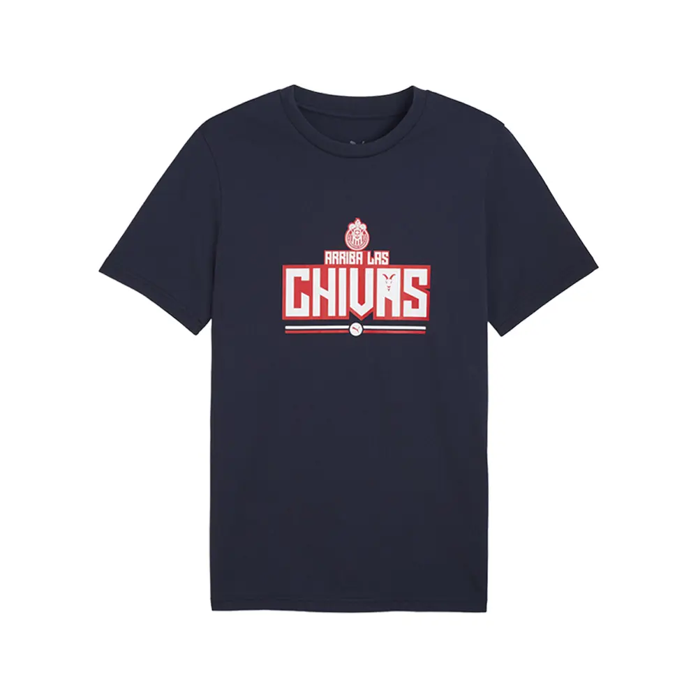 PUMA Mens Chivas Graphic Crew Neck Short Sleeve Casual Tops Casual - Blue