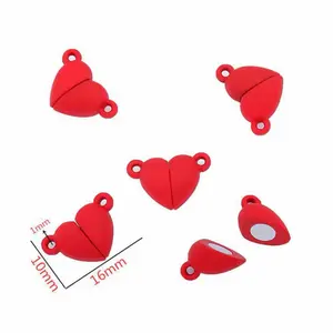10 Pairs of Heart-Shaped Magnetic Clasps for Jewelry, Handmade Accessories, Clasp Converters for Bracelets and Necklaces