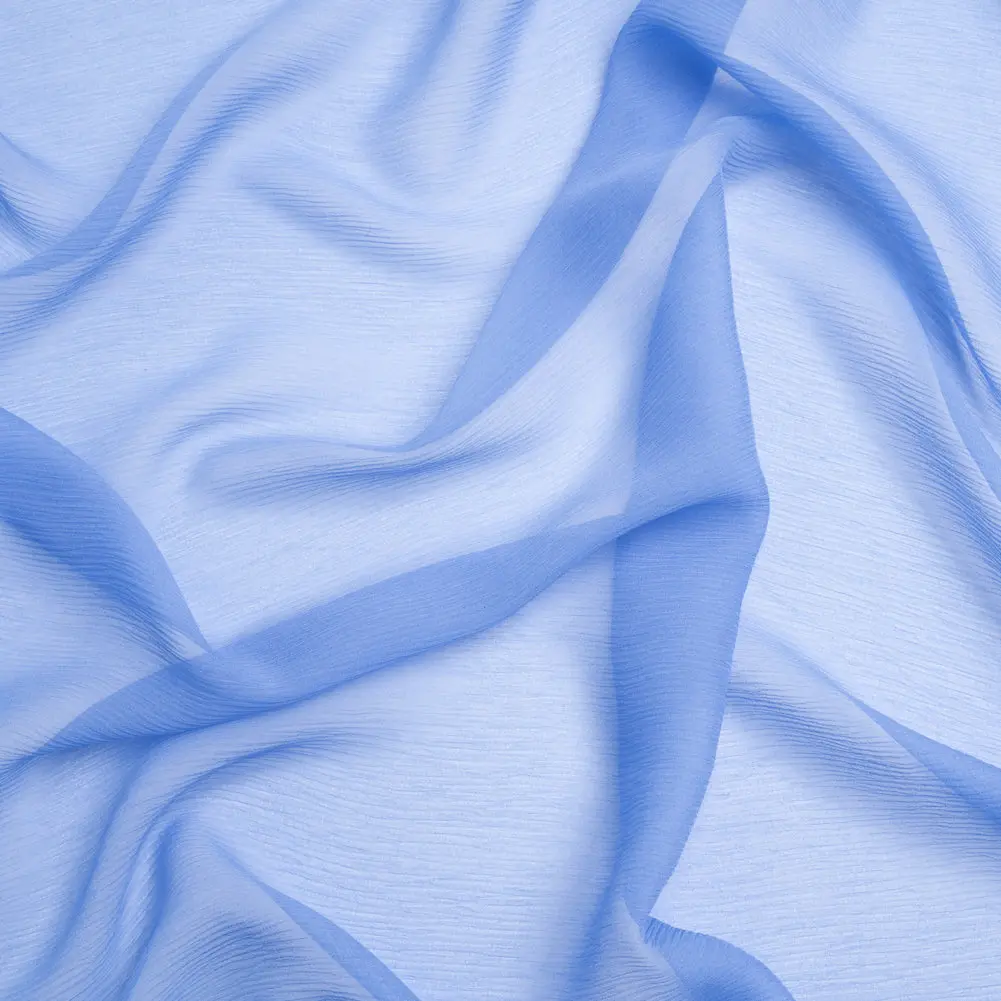 Crinkled Silk Chiffon - Regatta Blue - Premium Collection