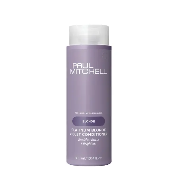 Paul Mitchell Platinum Blonde Violet Liquid Conditioner - Scent of Cucumber & Florals, Cruelty-Free, Paraben-Free, Banishes Brassiness for Blonde Hair, Youth-Boosting Haircare for Any Silver & Gray Hair Needs