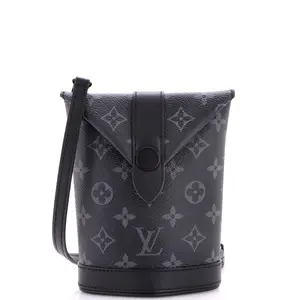 Pre-owned Louis Vuitton Canvas Coated Shoulder Bags Envelope Pouch Monogram Eclipse Canvas by Rebag