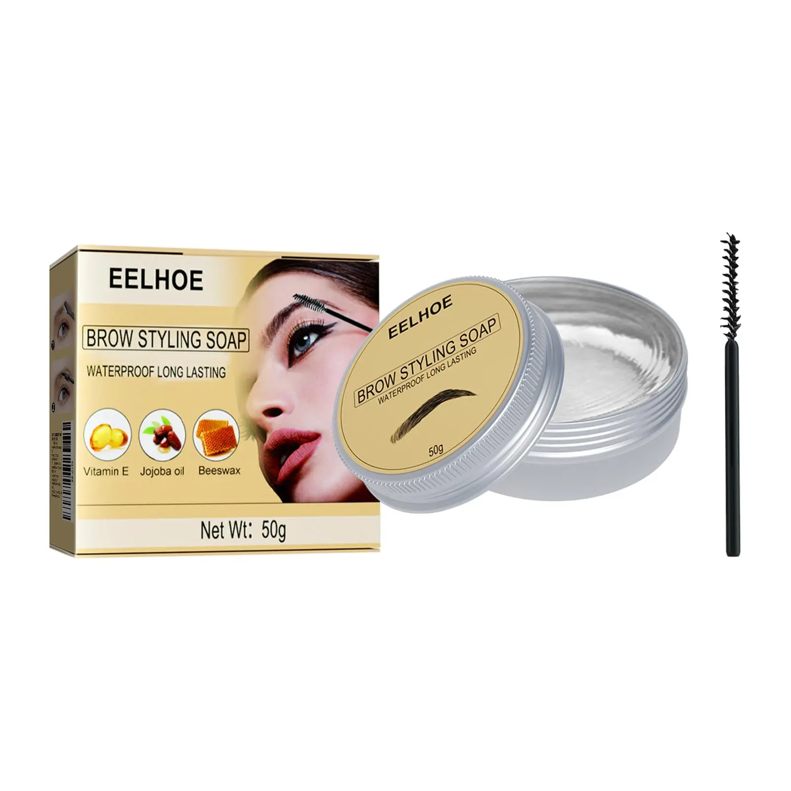 EELHOE Eyebrow Styling Gel Three-Dimensional Shaping Colorless Transparent Refreshing Long-Lasting Natural Eyebrow Styling Gel Cream Makeup Cosmetic