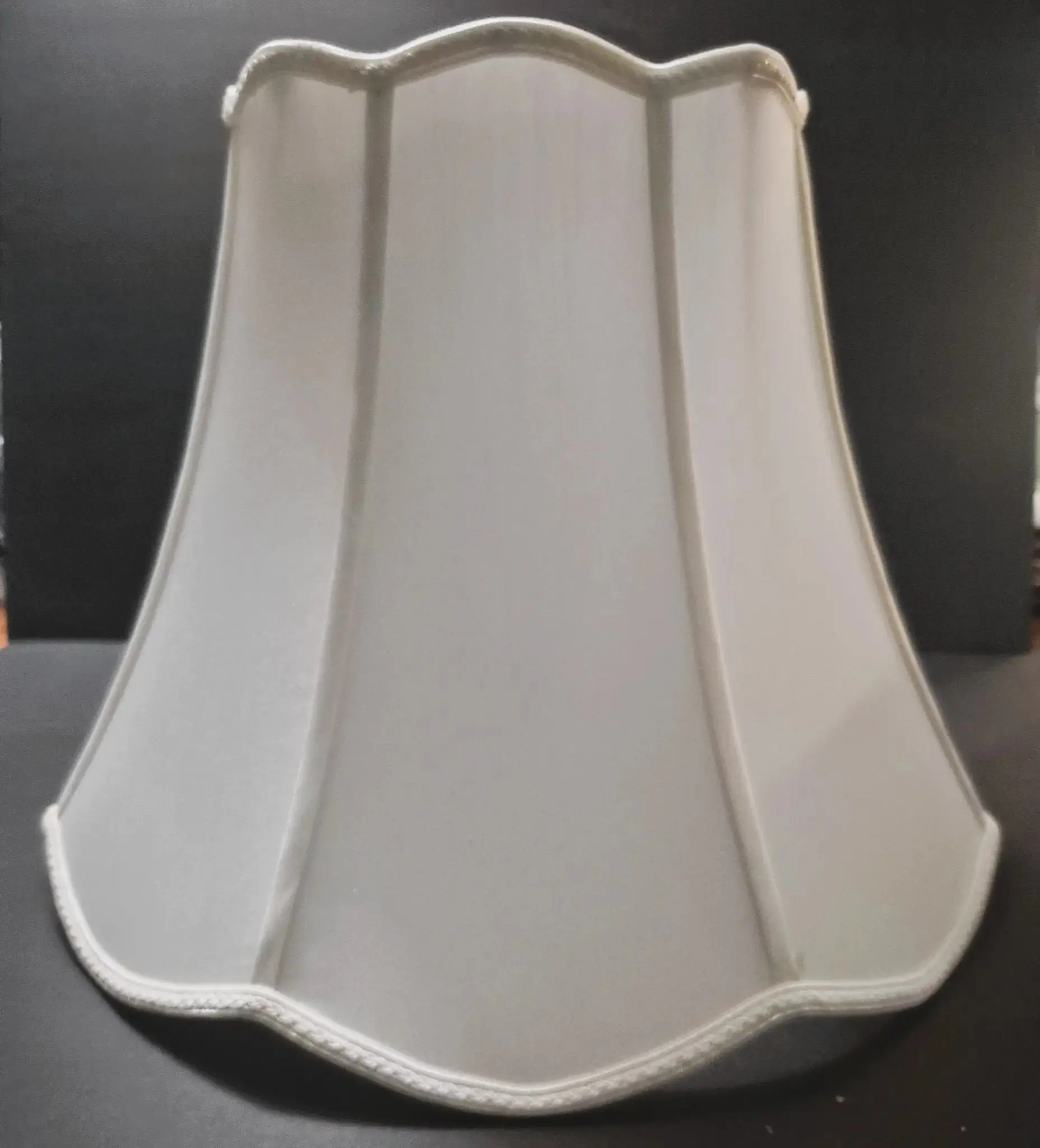 Wide Ribbed Scalloped Bottom Silk Bell Lamp Shade