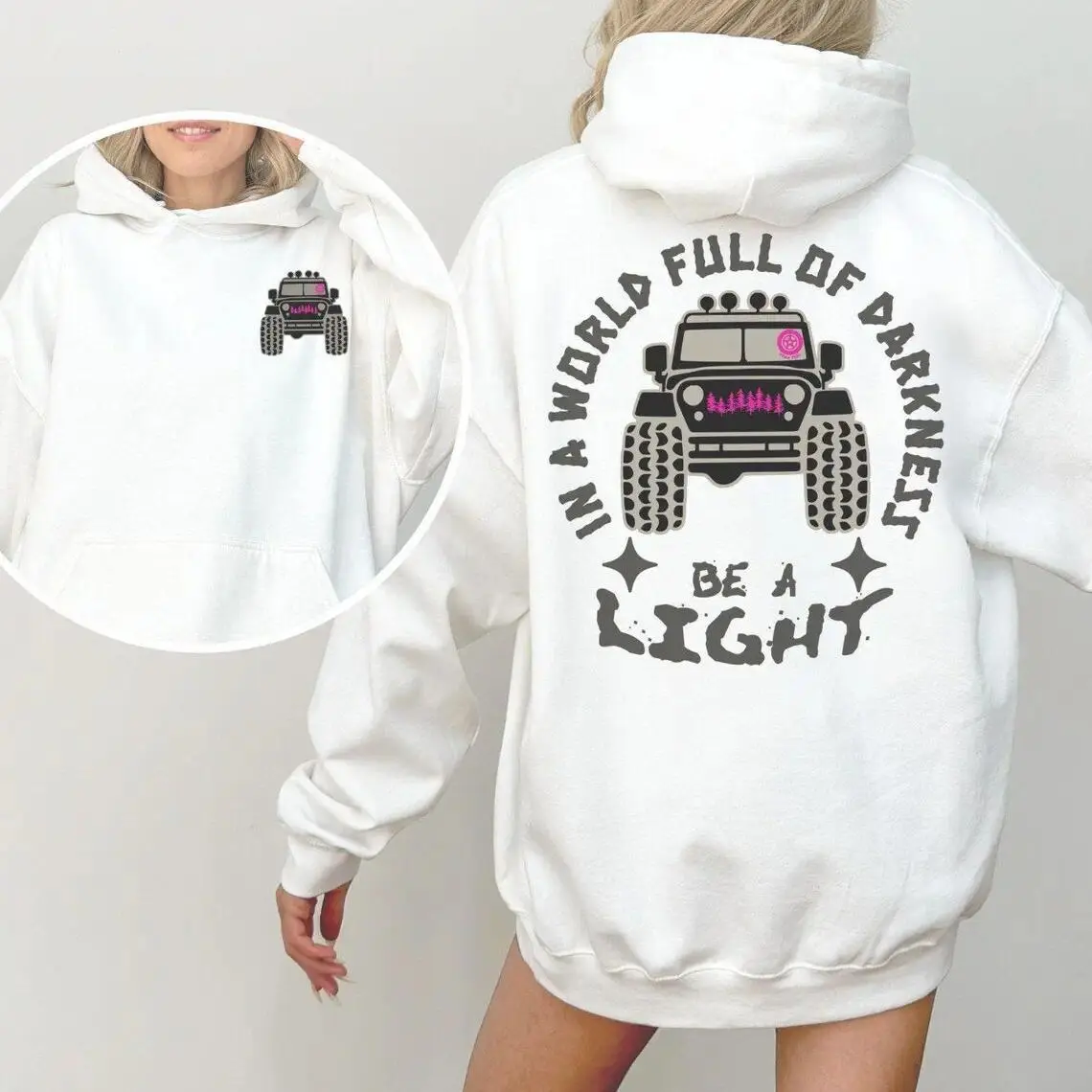 BoldInk Tee Jeep Girl Graphic Hoodie Off Road Adventure American Flag Pullover 4x4 Outdoor Casual Streetwear Hooded Sweatshirt Long Sleeve Cozy Unisex Everyday Wear Gift for Jeep Lovers Women Men
