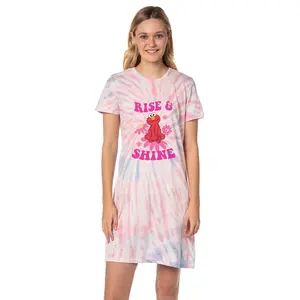 Sesame Street Women's Elmo Rise and Shine Nightgown Sleep Pajama Shirt For Adults