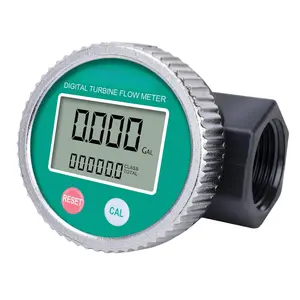 1 Inch PP Digital Turbine Flow Meter, 2.6-26 GPM Inline NPT Thread Flowmeter for Urea, , Acid and Alkaline Liquids, Water, , Gasoline, Kerosene, and Other Liquids.