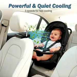 【3-Day Delivery】Fathersdaygift JOYTUTUS 2026 Car Seat Fan with Seatback Cooling Airflow for Driver & Back Seat Passengers, 5-speed Quiet Detachable Clip Magic Tape Backseat Wireless Fan for Baby Rear Facing, Headrest Carseat Fan for Infant, Kids & Dogs