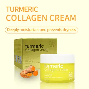 Turmeric Collagen Cream 50g Unisex Adult Moisturizer with Hyaluronic Acid Collagen Jojoba Aloe Vera Green Tea for Even Skin Tone Non Greasy All Skin Types