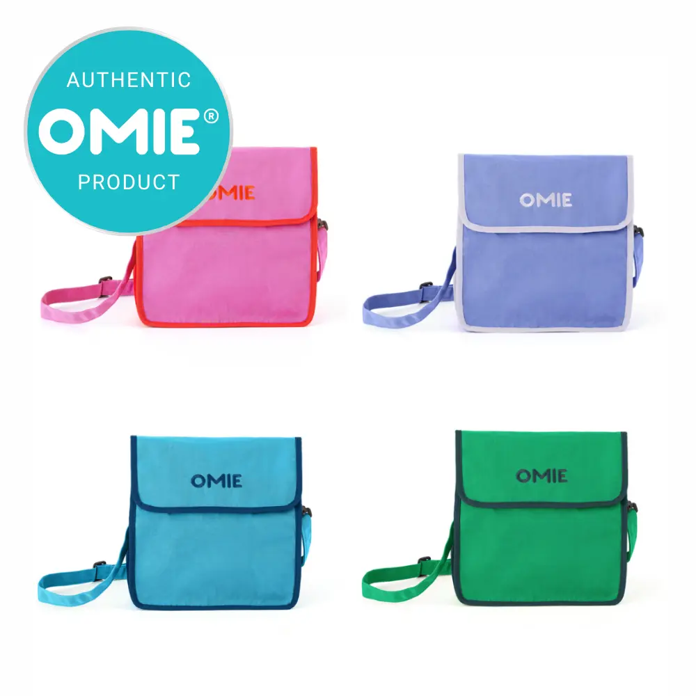 Omie OmieTote Thermal Reusable Lunch Bag - Coated Nylon, Velcro Closure, Waterproof, Machine Washable, Compact, Foldable, Lightweight, Durable, Mesh-Enhanced Insulated Lunchbox, On-the-Go Luggage & Functional Storage Bag (TTS)