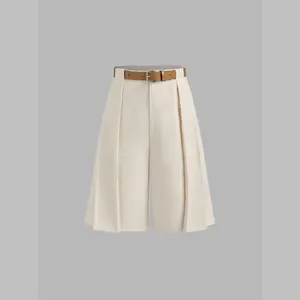 Cider Belted Mid Rise Bermuda Shorts