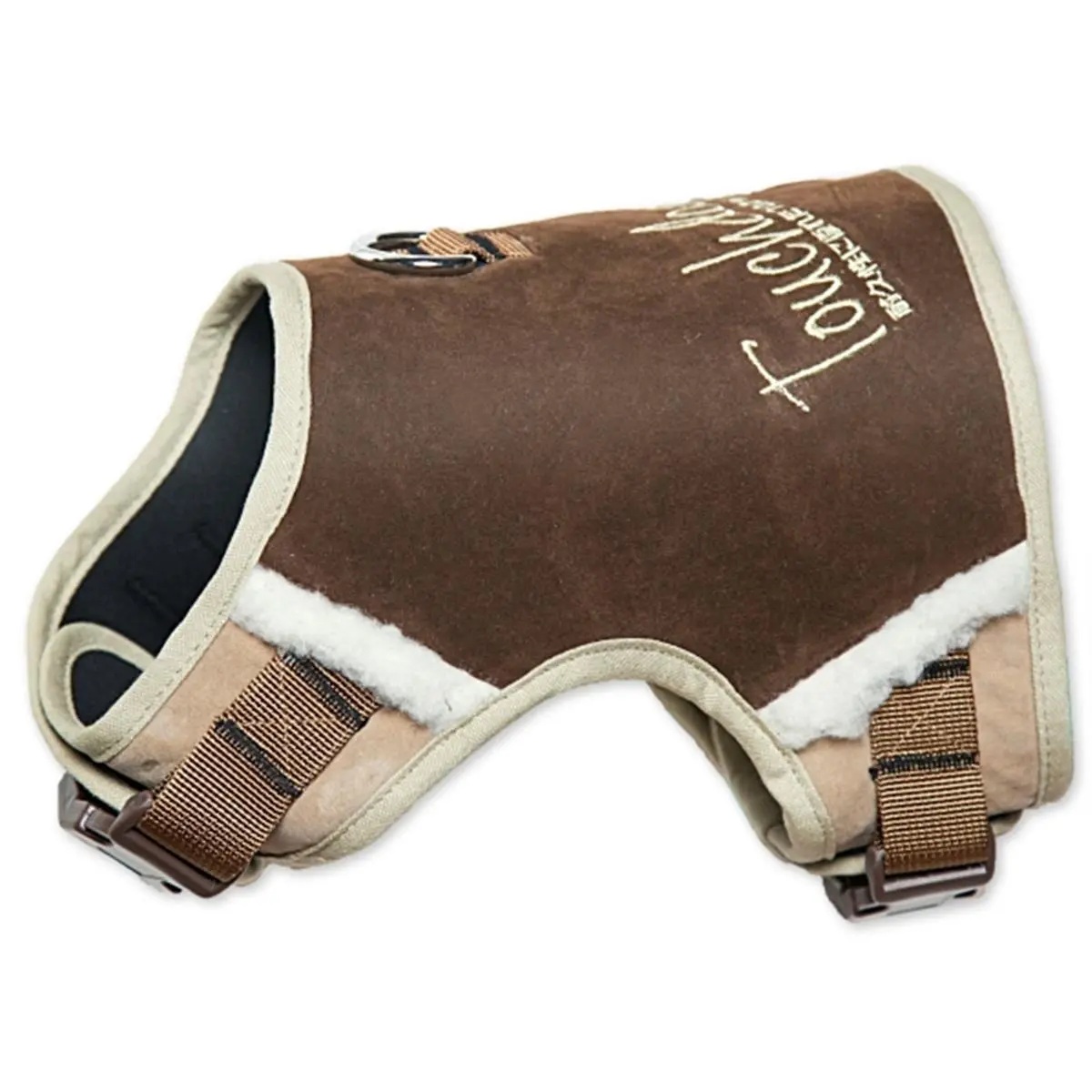 212 MAIN Small Dark Brown Dog Walking Harness - Polar Fleece, Adjustable, Stylish, Comfortable Hug Fit, Secure Hold, Tough Boutique Design