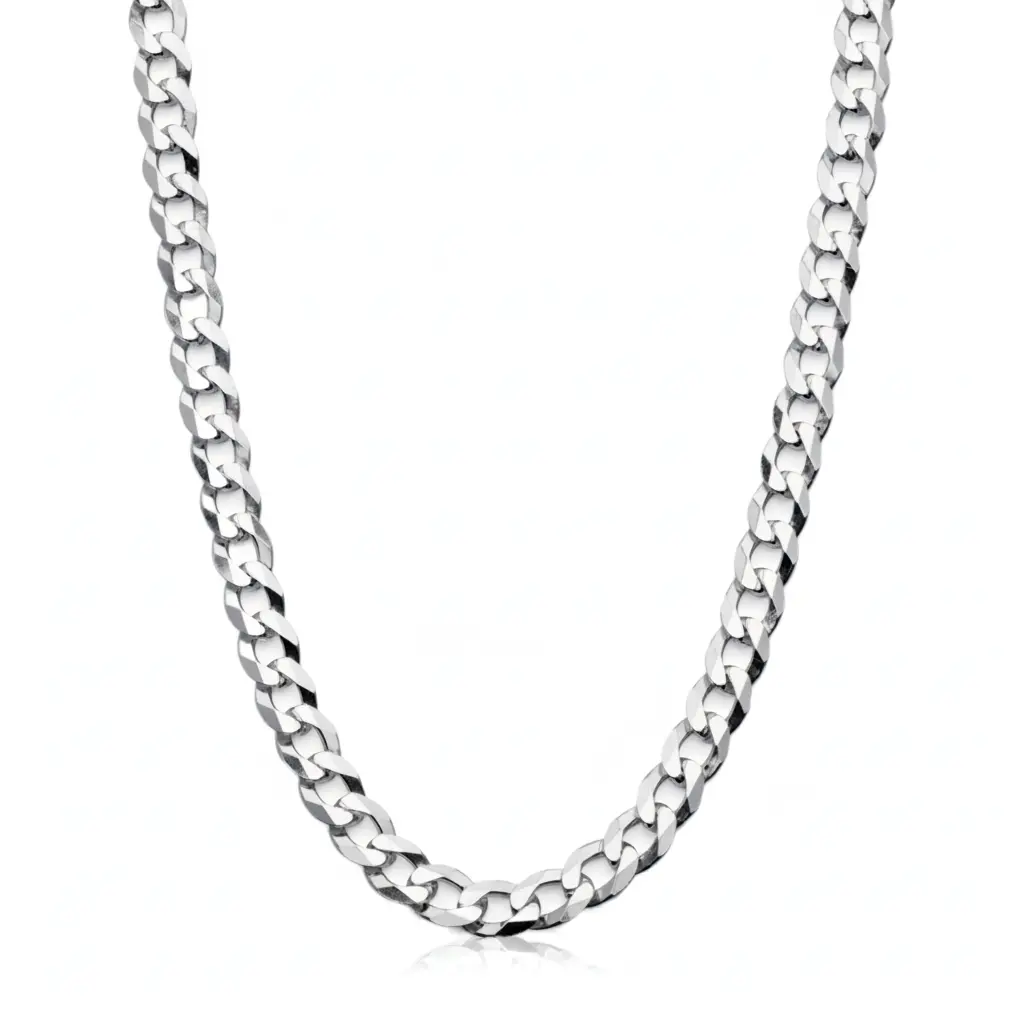Men's 4MM Sterling Silver 925 Italian Curb Chain Necklace 16" 18" 20" 22" 24" 30"