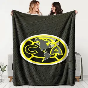 Football Club Logo Flannel Blanket, Lightweight All-Season Throw, Perfect Gift for Friends & Family,Suitable for beds and sofas