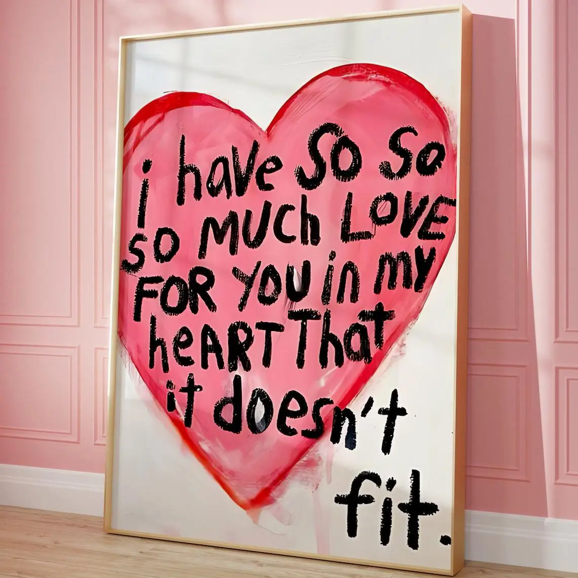 Full of Love Romantic Quote Poster Unframed Canvas Wall Art Perfect Gift for Valentine's Day Anniversaries Birthdays Weddings Various  08*12 12*18 16*24 20*30 24*36 inches