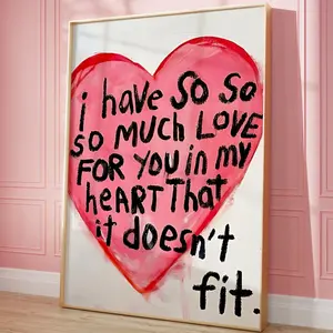 Full of Love Romantic Quote Poster Unframed Canvas Wall Art Perfect Gift for Valentine's Day Anniversaries Birthdays Weddings Various  08*12 12*18 16*24 20*30 24*36 inches