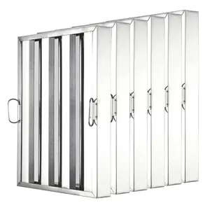 GARVEE 19.5"x15.5" Commercial Hood Filters | Pack of 6, 430 Stainless Steel Grease Traps w/ 3 Grooves | for Restaurant Exhaust Hoods & Commercial Kitchens