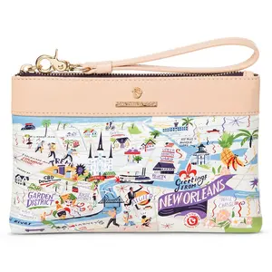 Spartina 449 "Greetings From" Scout Leather Trim Wristlet