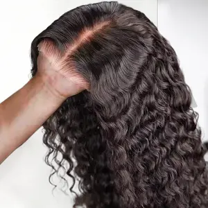 13x6 HD Glueless Big Lace Deep Wave Wear And Go 100% Human Hair Wig Quality Peruvian Deep Curly 6x4 HD Glueless Wig Human Hair Ready To Wear Go Pre Plucked 100% Human Hair Wig On Sale