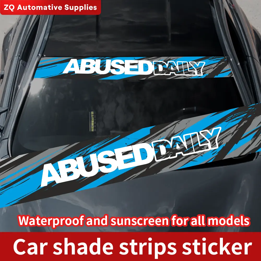 Abuse Daily Car Sunshade Stickers Car Front and Rear Windshield Stickers Sunscreen Vinyl Waterproof Auto Body Decors Accessories
