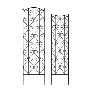 Nature Spring Scrolling Garden Trellis 2-PieceSet, Black