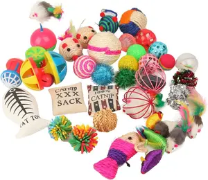 Cat Toys Ball,6Pcs Woolen Cat Yarn Ball with Bell Inside,Interactive Teaser Wand Ball Toy for Indoor Kitten Cat,Safe Teeth Cleaning Cat Chew Toy,Cute & Funny Cat Ball Toy Fit for All Breeds