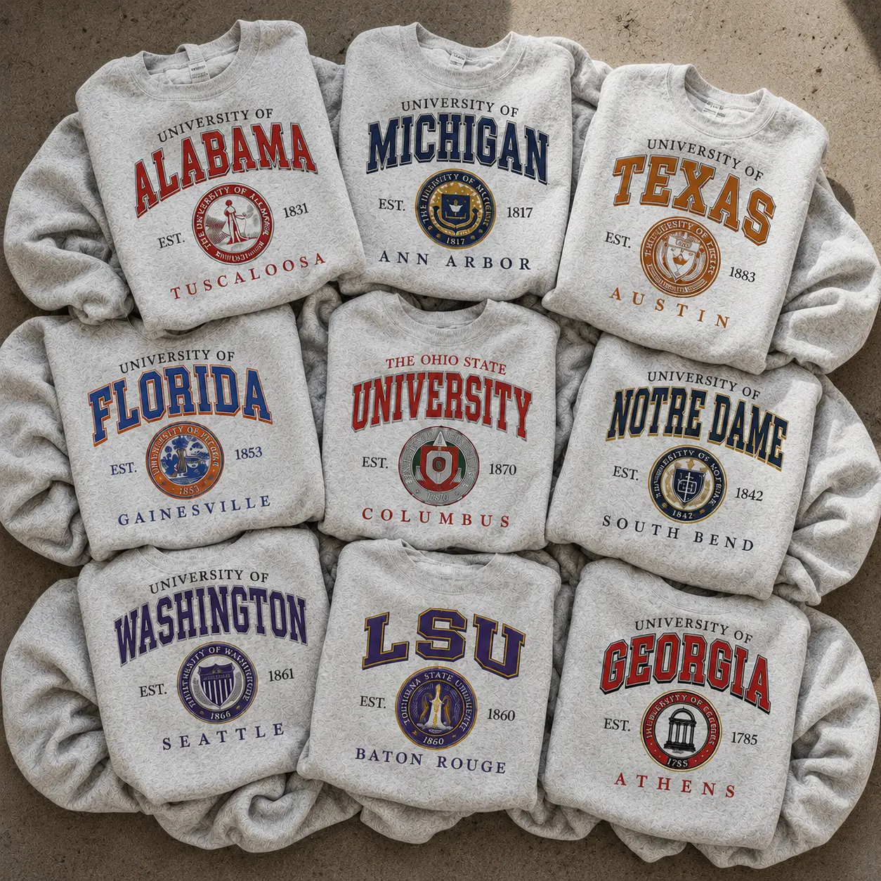 Vintage College University Sweatshirt, Retro Campus Seal Graphic Crewneck, Classic Collegiate Spirit Pullover, Distressed Alumni Fan Apparel, Unisex Game Day Gift
