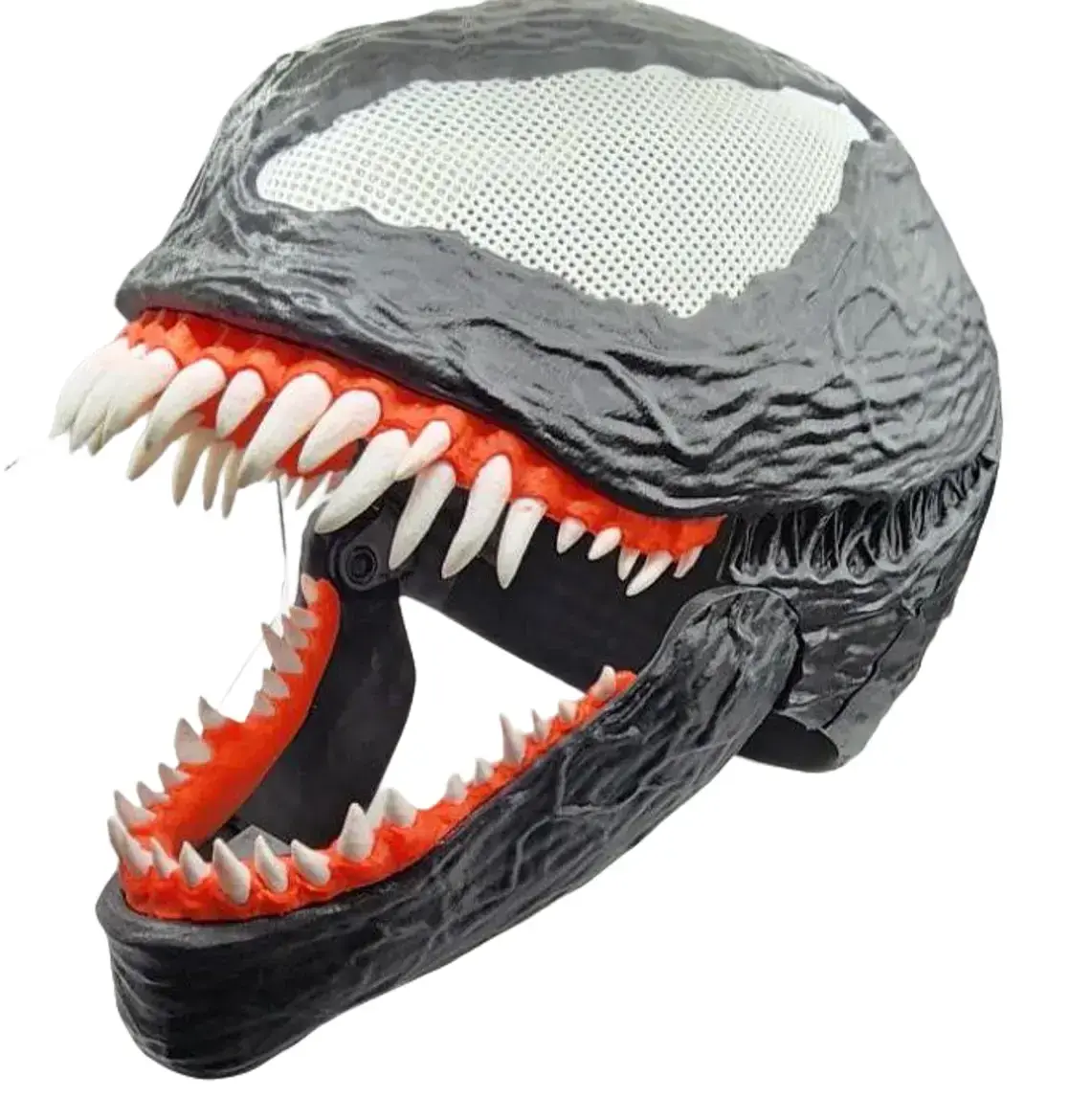 Venom (black or red) with moving Jaw Wearable Cosplay Costume Mask, Plastic, High quality and details, Made in USA, multiple sizes (s-XL) Print