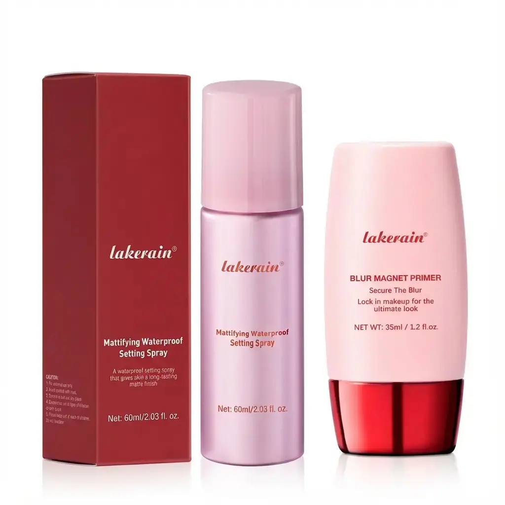 Lakerain Setting Spray & Blur Magnet Primer Bundle, 2 Counts/set Including 1 Count 60ml Waterproof Mattifying Spray & 1 Count 35ml Matte Moisturizing Base for Smooth, Long-lasting Makeup Daily Setting Sealer, Makeup Finishing Spray, Makeup Products