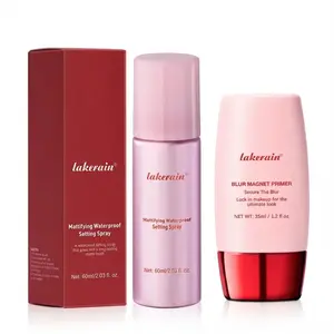 Lakerain Setting Spray & Blur Magnet Primer Bundle, 2 Counts/set Including 1 Count 60ml Waterproof Mattifying Spray & 1 Count 35ml Matte Moisturizing Base for Smooth, Long-lasting Makeup Daily Setting Sealer, Makeup Finishing Spray