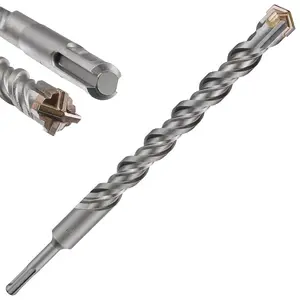 1 Concrete Drill Bit 1inch X 10inch-9inch Double Spiral Carbide Material Suitable for Concrete Bricks Cement Walls Stone