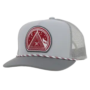 Hooey Men's Music Graphic Grey & Red Trucker Cap 2440T-GY