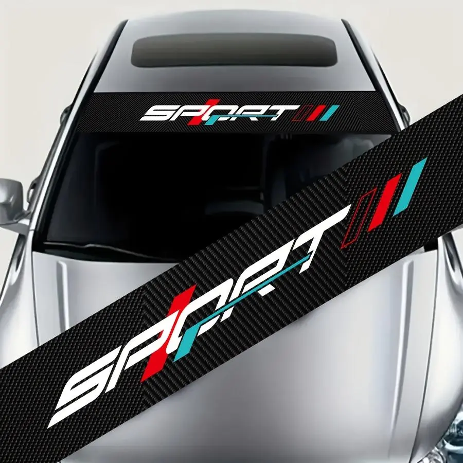 Car Front Windshield Sticker, Sport Style Car Decal, Self-adhesive Sunshade Decoration, Outside Sunshade Car Window for BMW, Audi, Mercedes-Benz, Volkswagen, Ford Models, Car Sunshades For Windshield