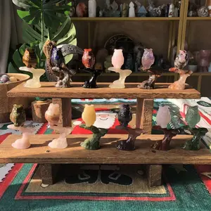 Natural Crystal Carving Owl Collection Unique Handcrafted Decorative Figurines for Home Decor