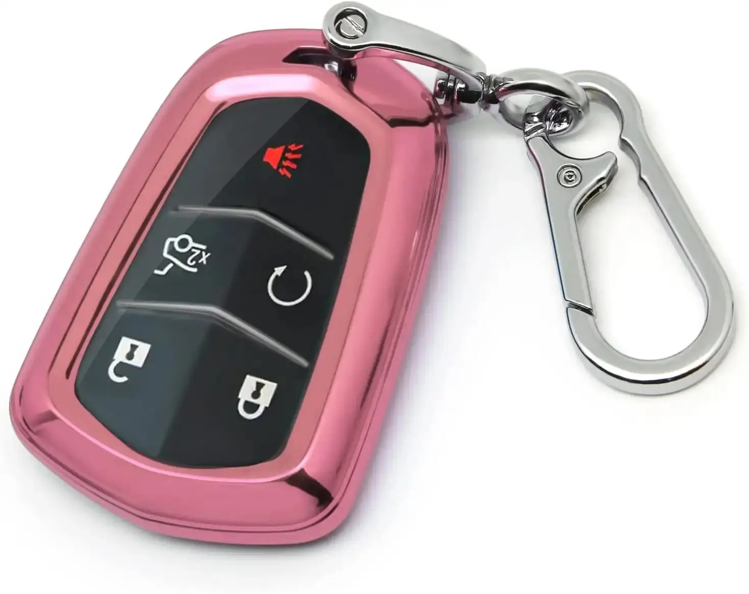 Key Case + Metal Key Chain (Pink)