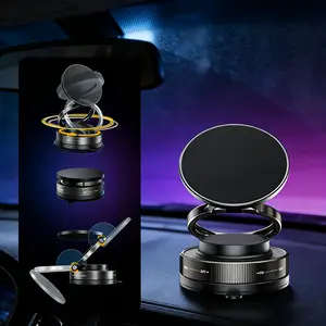 Adjustable Magnetic Car Phone Mount for All Vehicle Types: Vacuum Base with 28+ lbs of Ultra-Strong Suction, Portable 360° Rotating Holder, Compatible with iPhone 12–17 Series ,Multifunctional Car Accessories