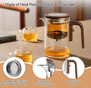 Enchanti Tea Pot, Glass Teapot with Removable Infuser, Magnetic Loose Leaf Tea Steeper, Magic Witchcraft Tea Pot with Strainer for Water Separation, Gift Package, 27oz/800ml